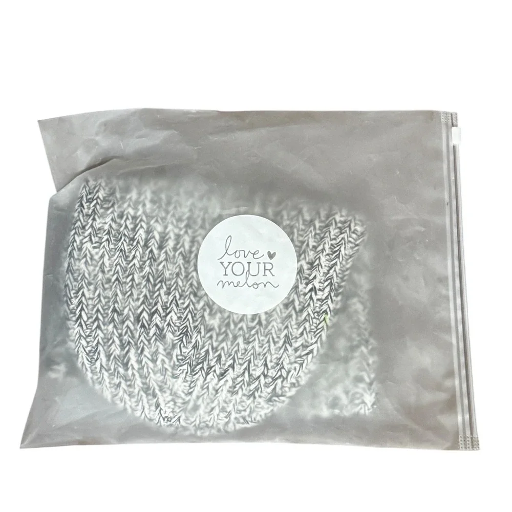 Love Your Melon Classic Collection LoveKnit Beanie Black White Marled Knit Hat